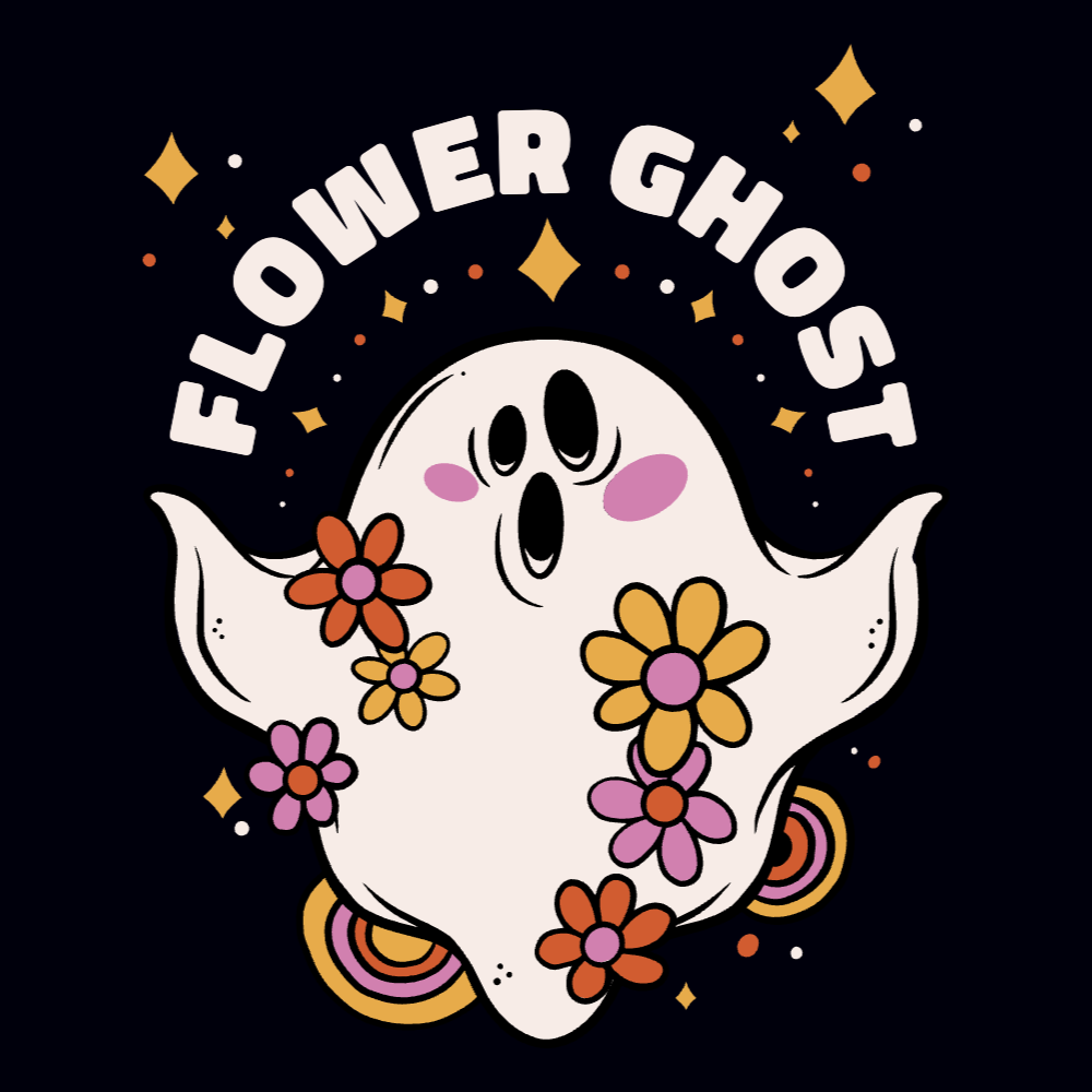 Flower Ghost editable t-shirt template | Create Designs