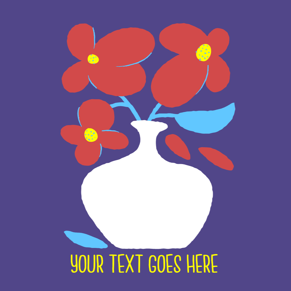 Flowers jar decoration editable t-shirt template | Create Online