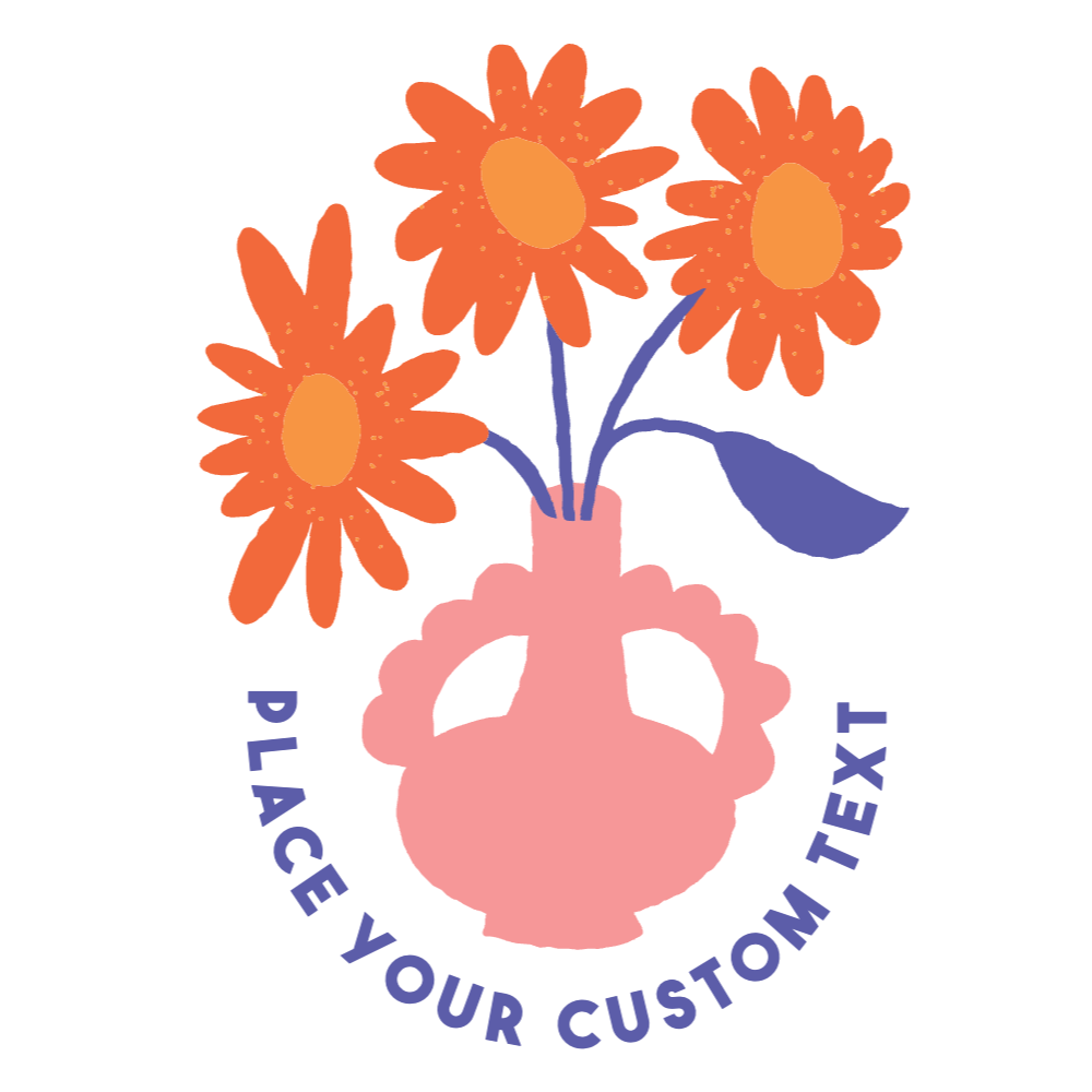 Flowers on jar editable t-shirt template | Create Online