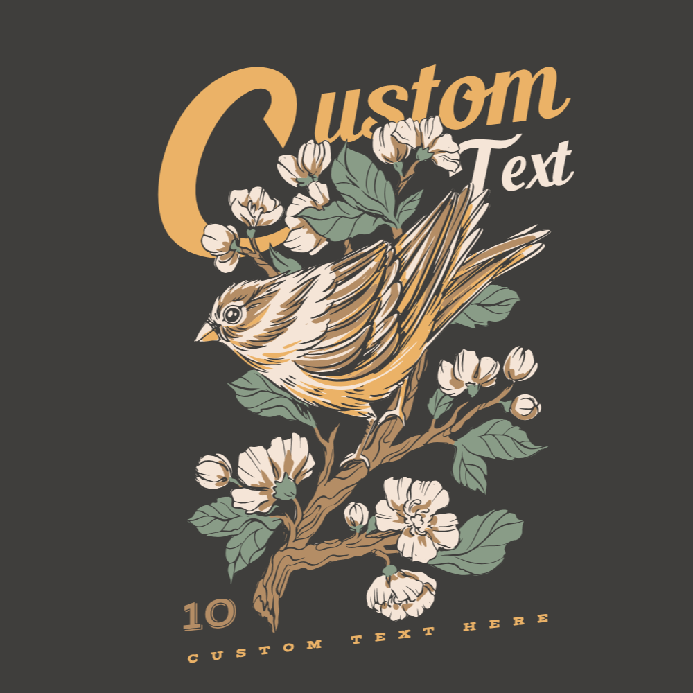 Forest bird editable t-shirt design template