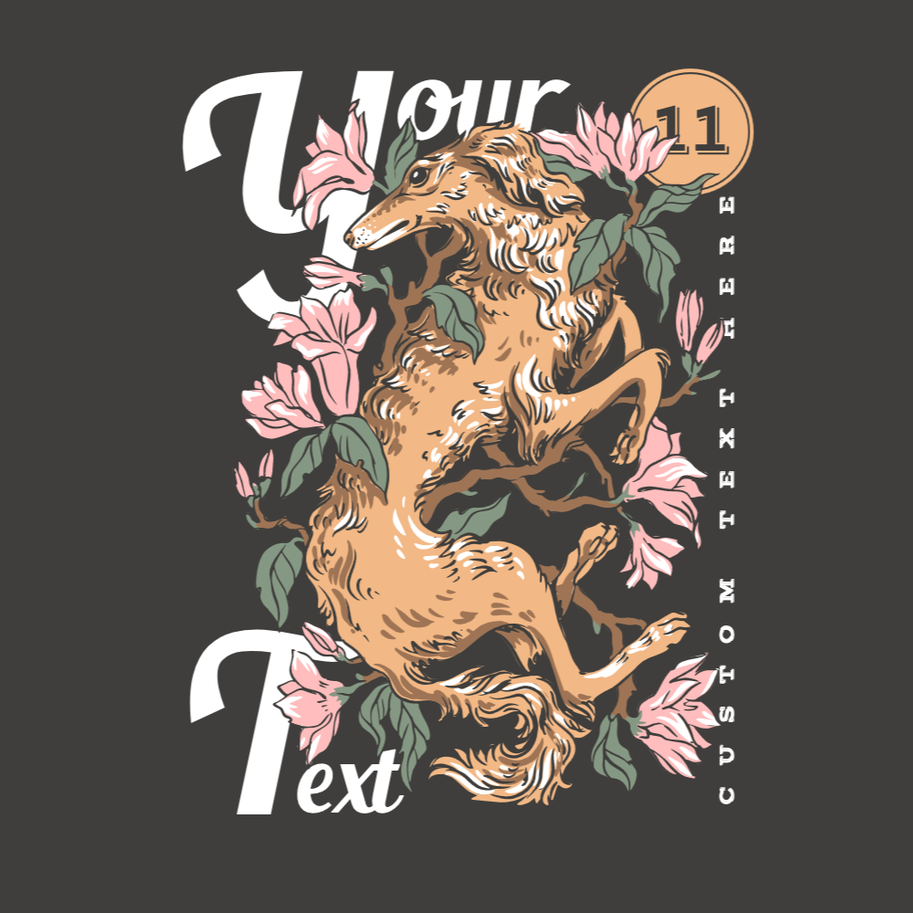 Forest dog editable t-shirt design template