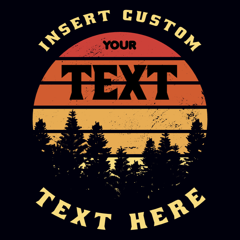 Forest retro sunset editable t-shirt template | Create Merch Online
