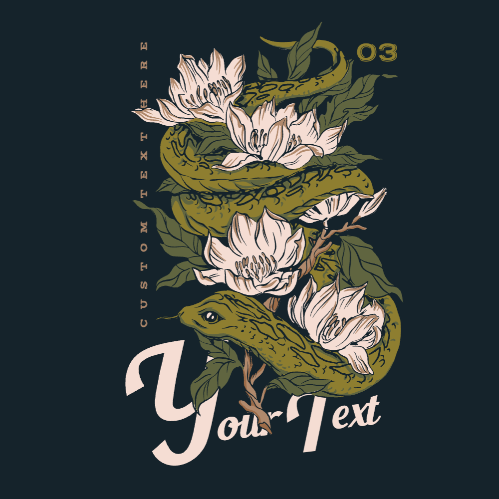 Forest snake editable t-shirt design template