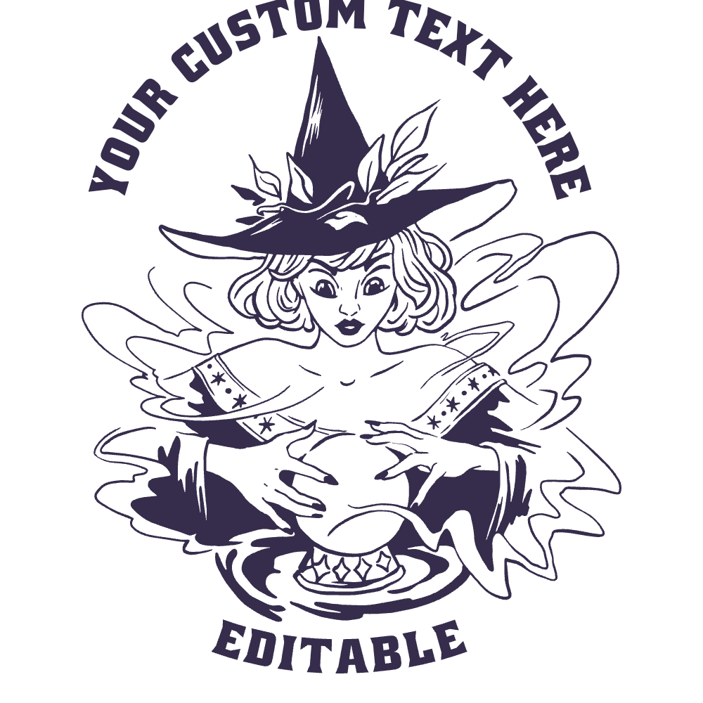Fortune teller witch editable t-shirt template | Create Merch