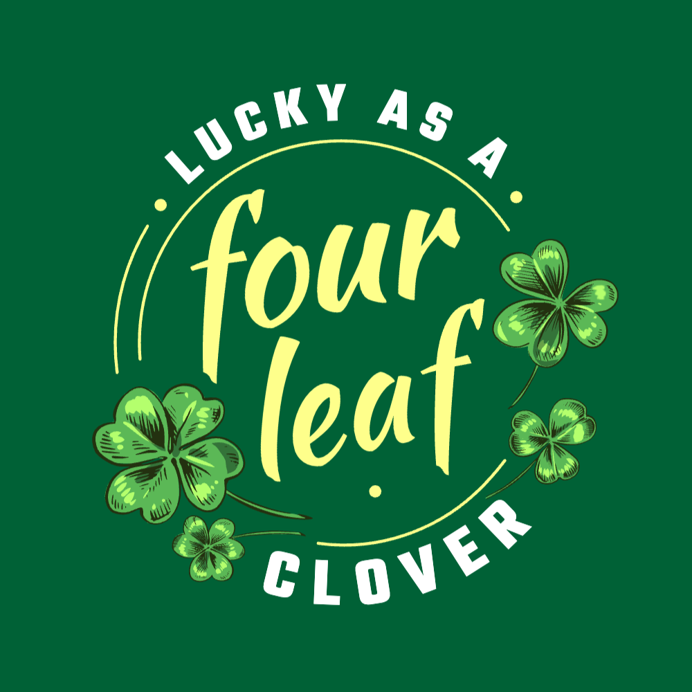 Four leaf clovers editable t-shirt template | Create Merch Online