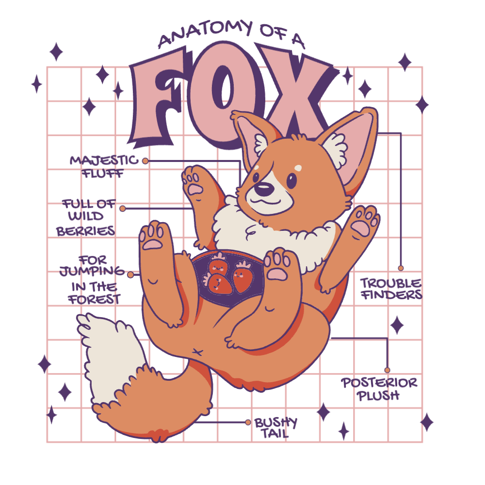 Fox anaotmy editable t-shirt template | T-Shirt Maker