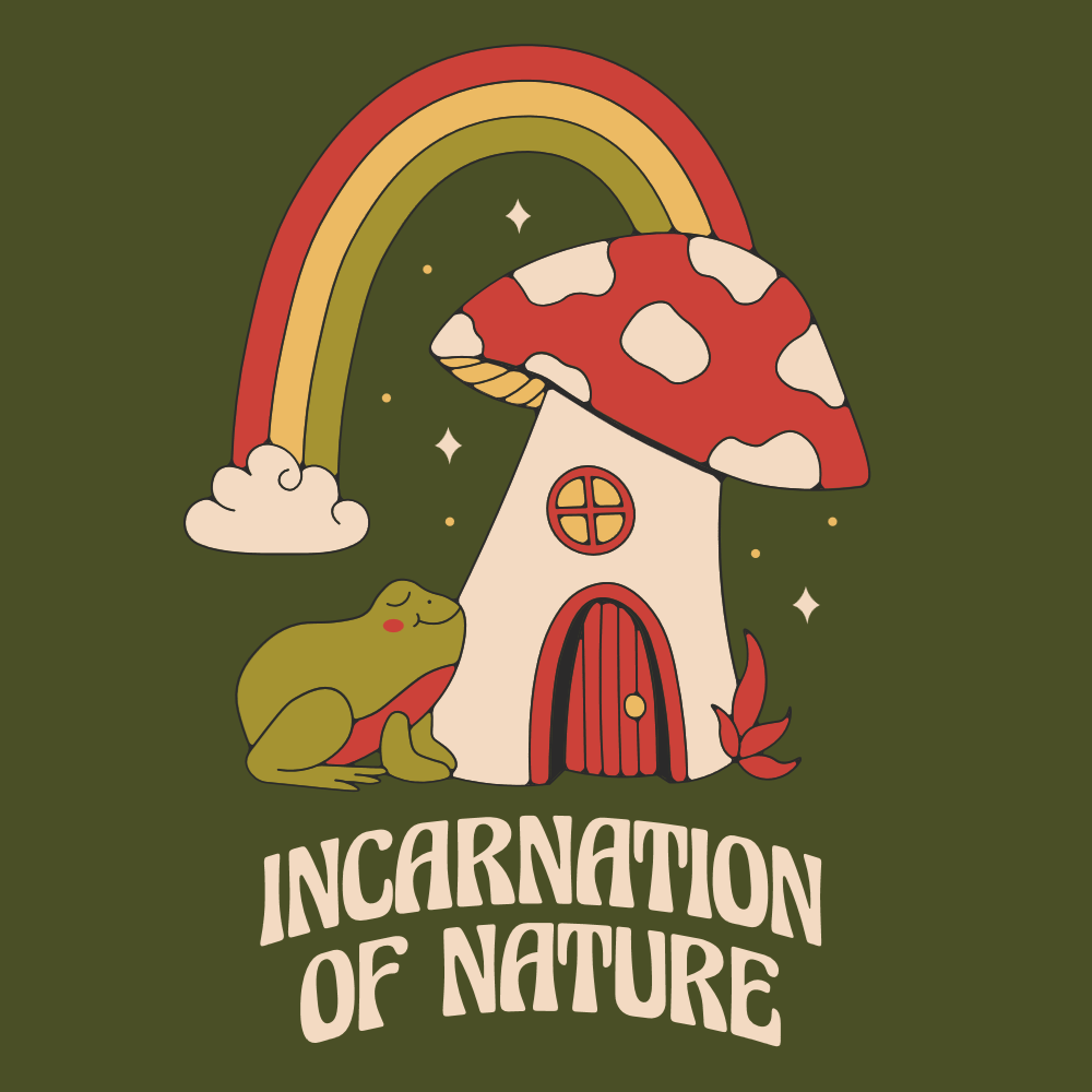 Frog mushroom house editable t-shirt template | Create Designs