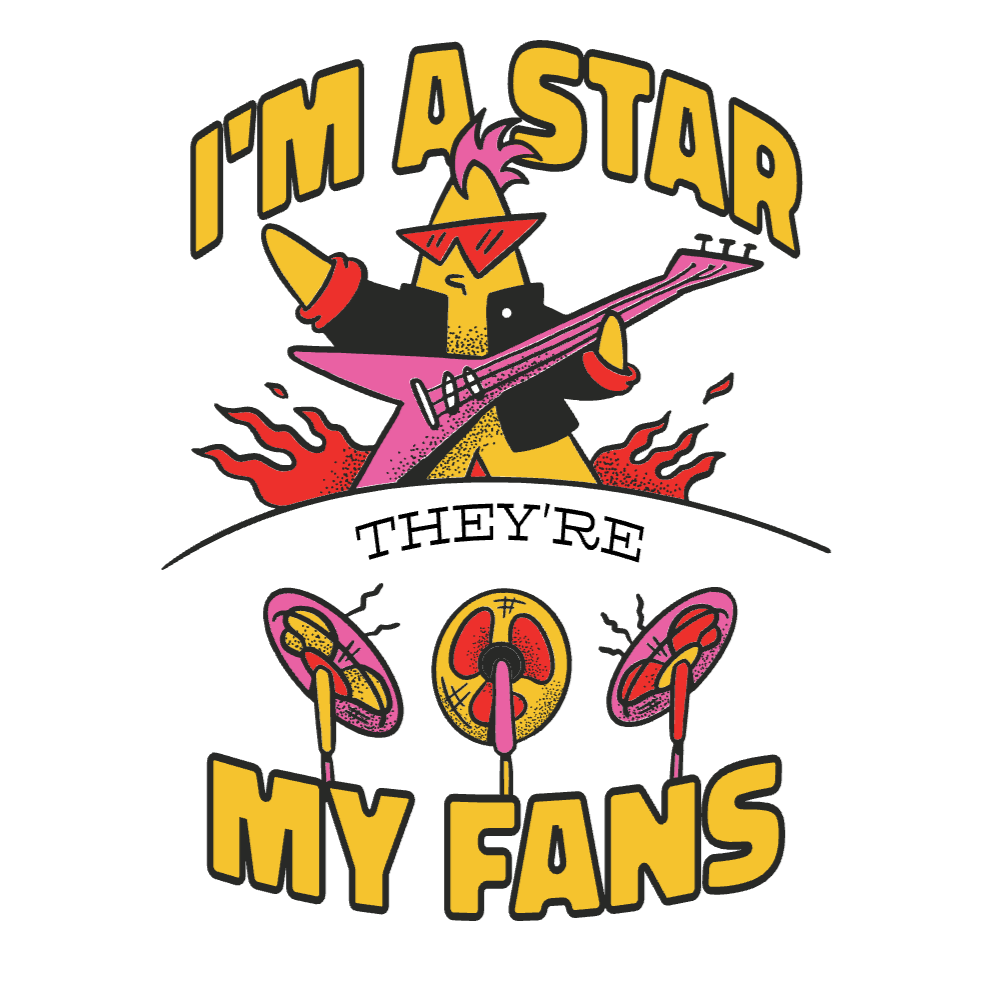 Funny rockstar star editable t-shirt template | Create Merch Online