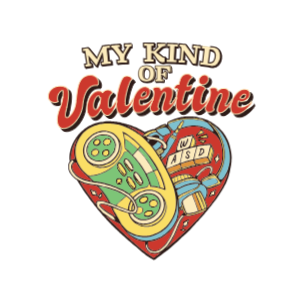 Valentines gaming editable t-shirt design template