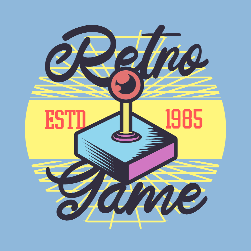 Gaming joystick retro editable t-shirt template | Create Online