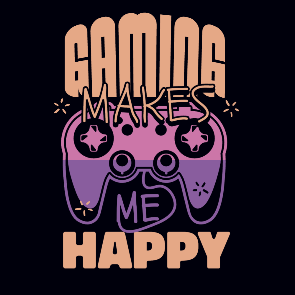 Gaming makes me happy editable t-shirt template