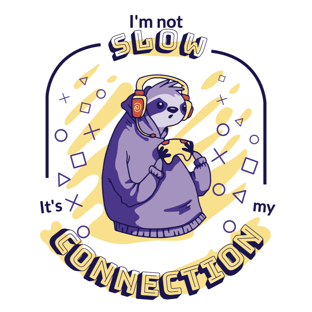 Gaming sloth editable t-shirt template | Create Merch Online