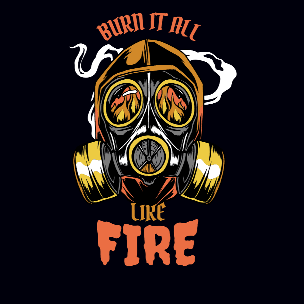 Gas Mask Fire editable t-shirt template | Create Merch Online