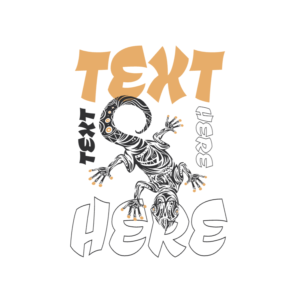 Gecko animal tribal art editable t-shirt template | Create Online