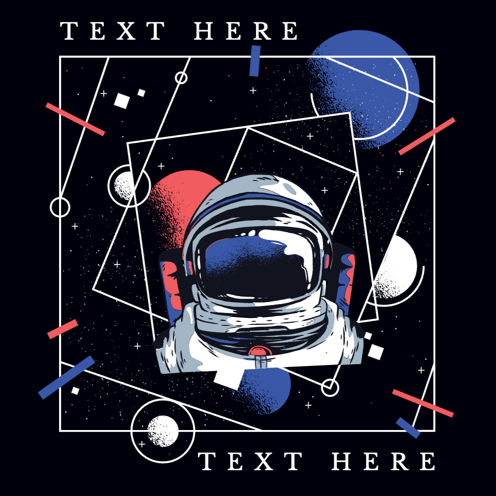 Geometric astronaut editable t-shirt template | T-Shirt Maker
