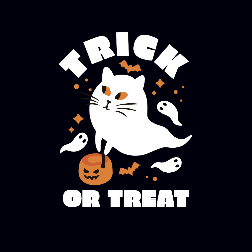 Ghost cat editable t-shirt template