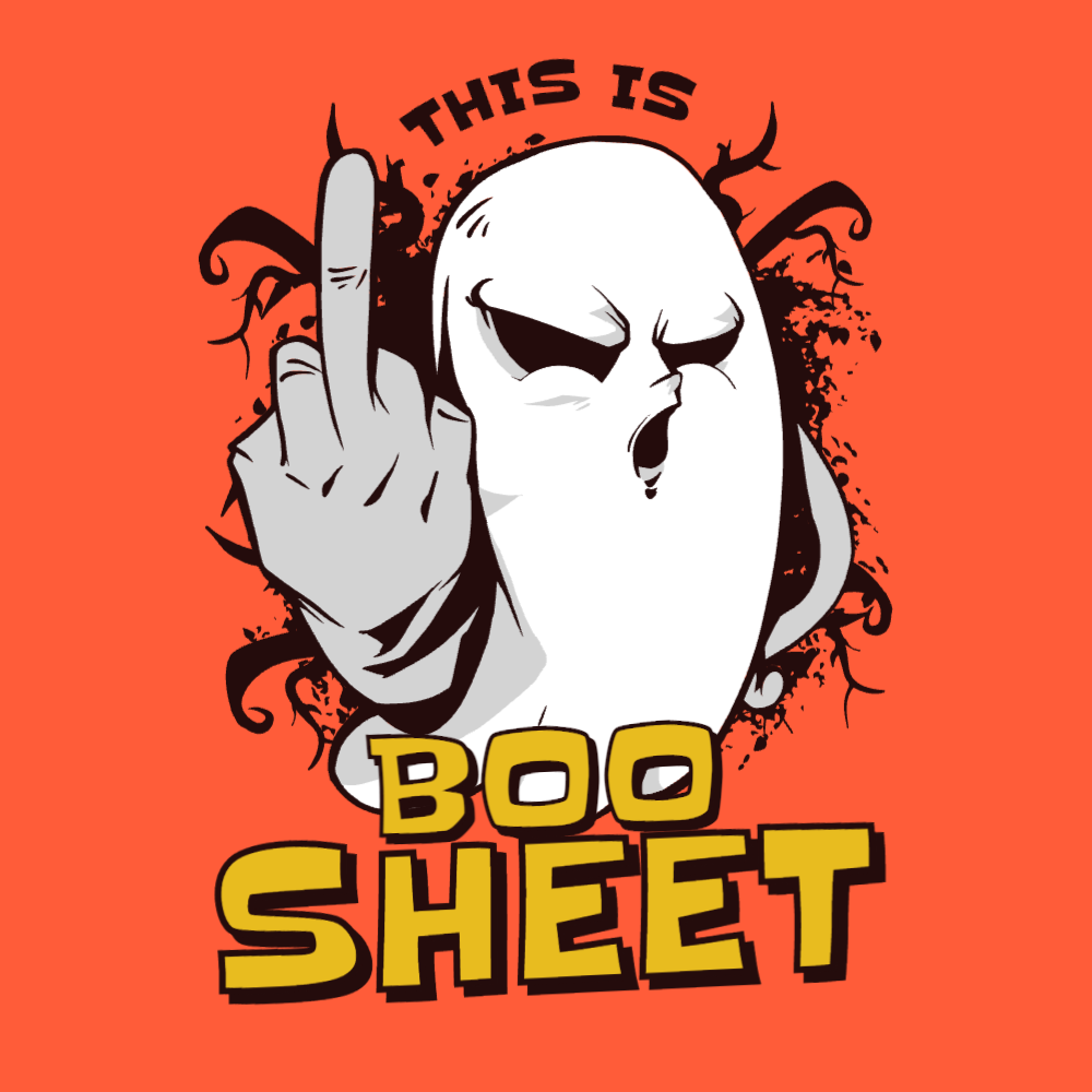 Ghost middle finger editable t-shirt template | Create Designs