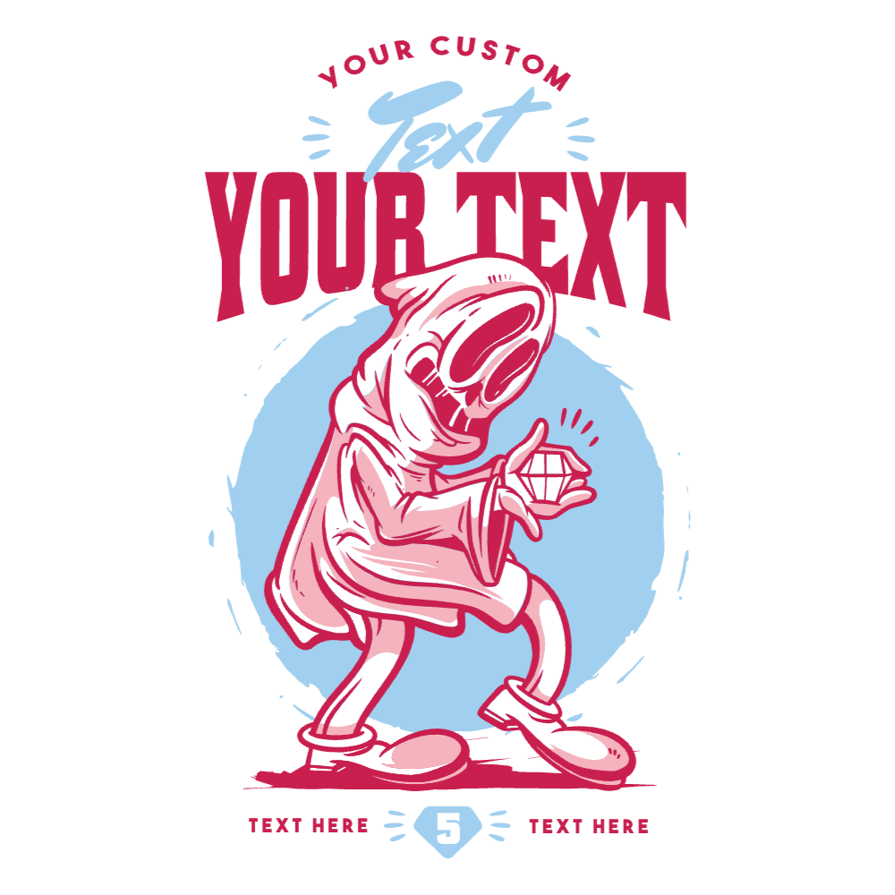 Ghost retro cartoon editable t-shirt template | Create Merch