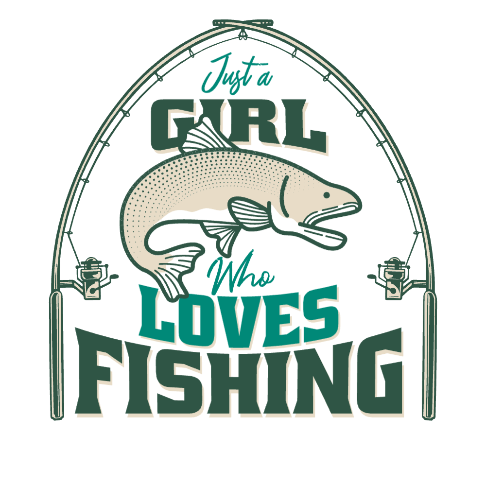 Girl that loves fishing editable t-shirt template