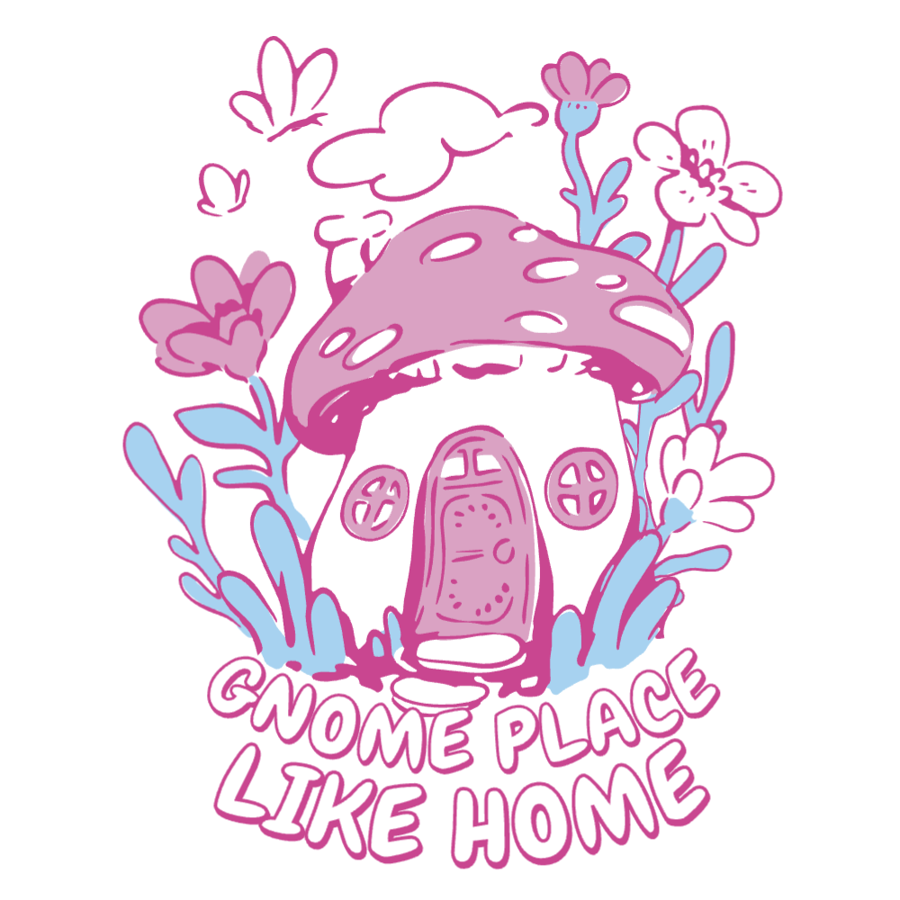 Gnome Home editable t-shirt template