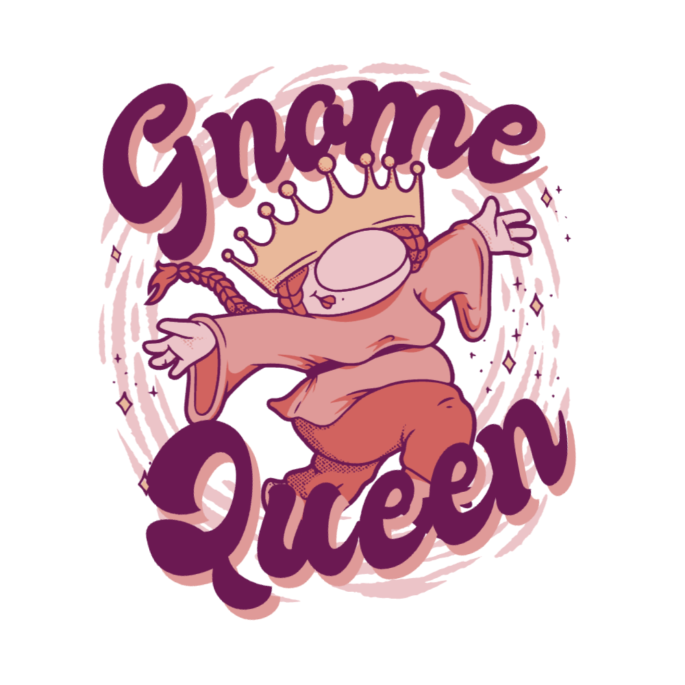 Gnome Queen editable t-shirt template