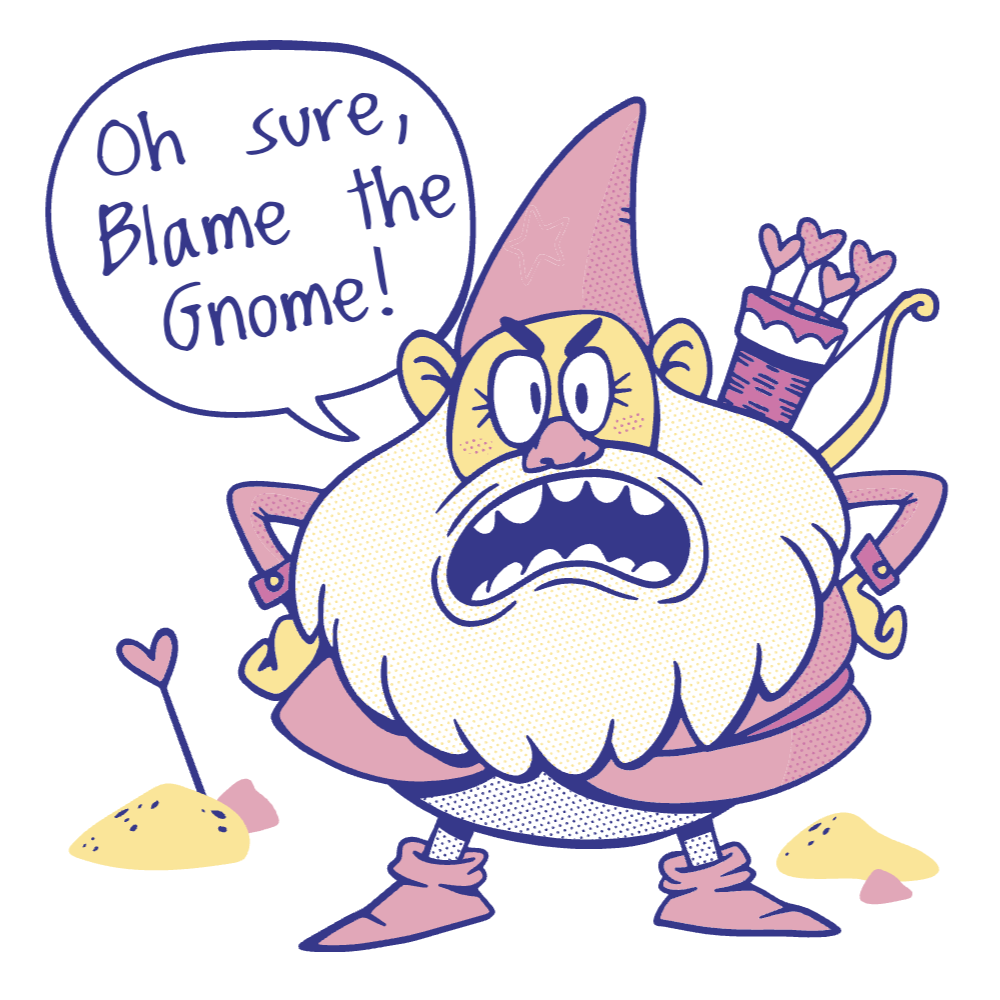 Gnome cupid cartoon editable t-shirt template