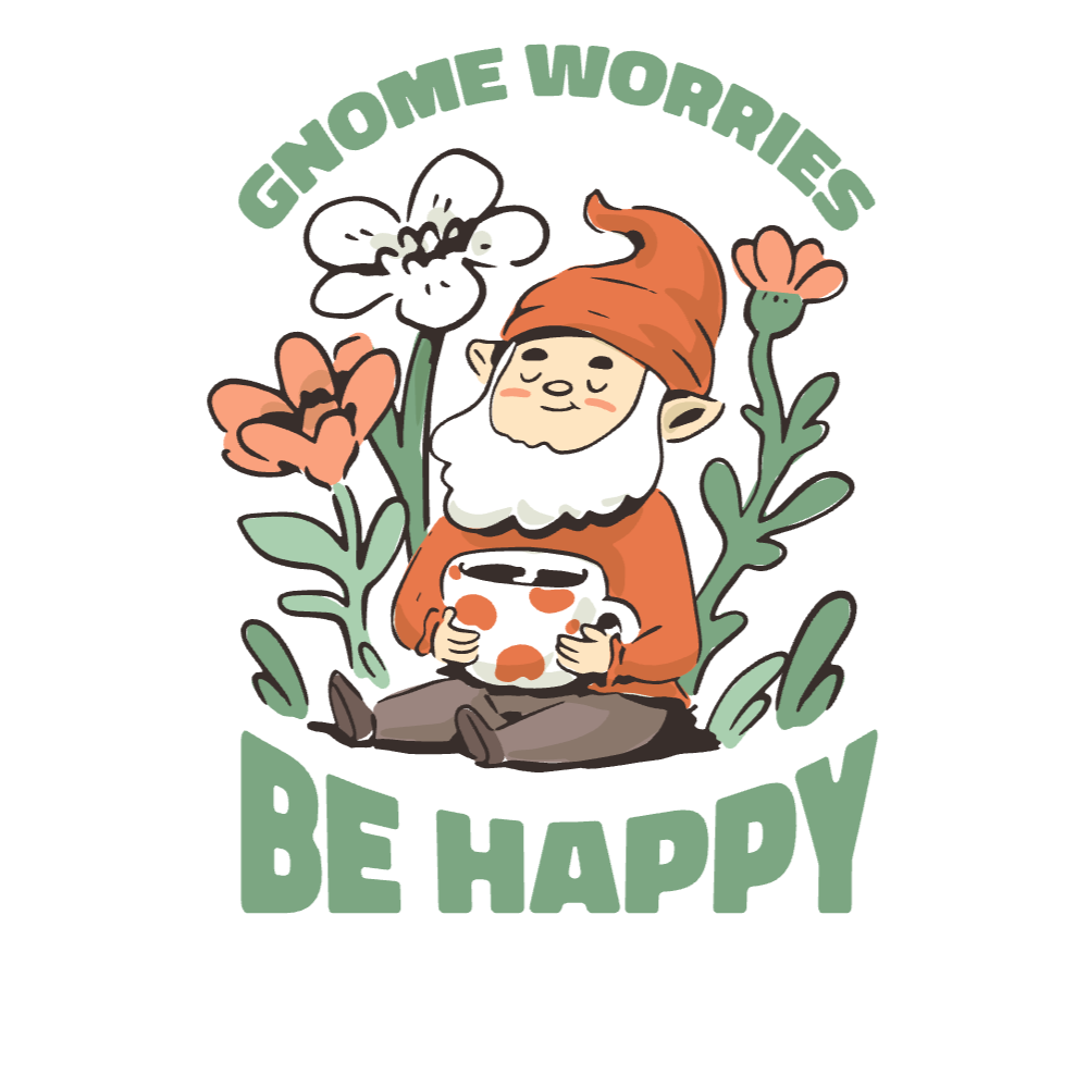 Gnome flowers editable t-shirt template