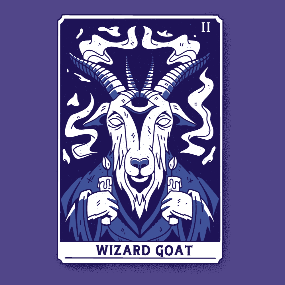 Goat wizard tarot card t-shirt template editable | Create Online