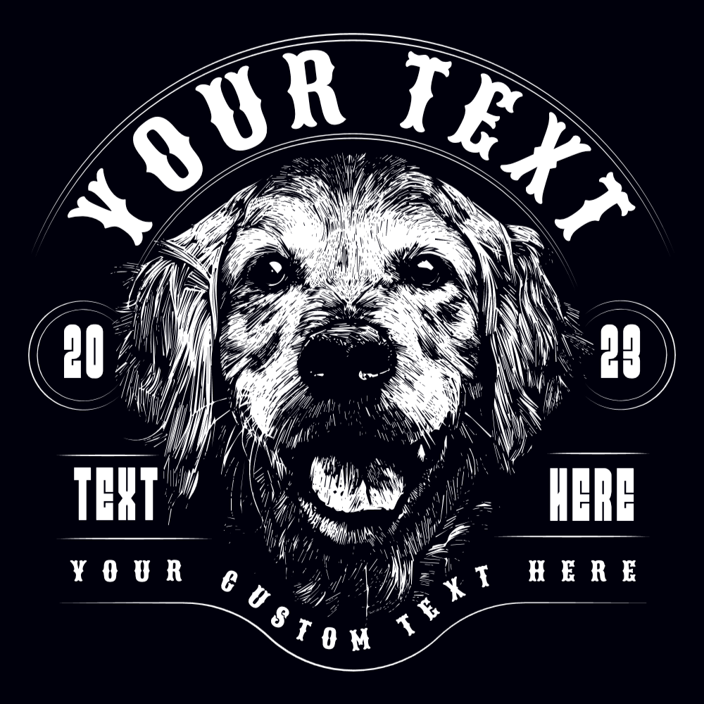 Golden dog face editable t-shirt template