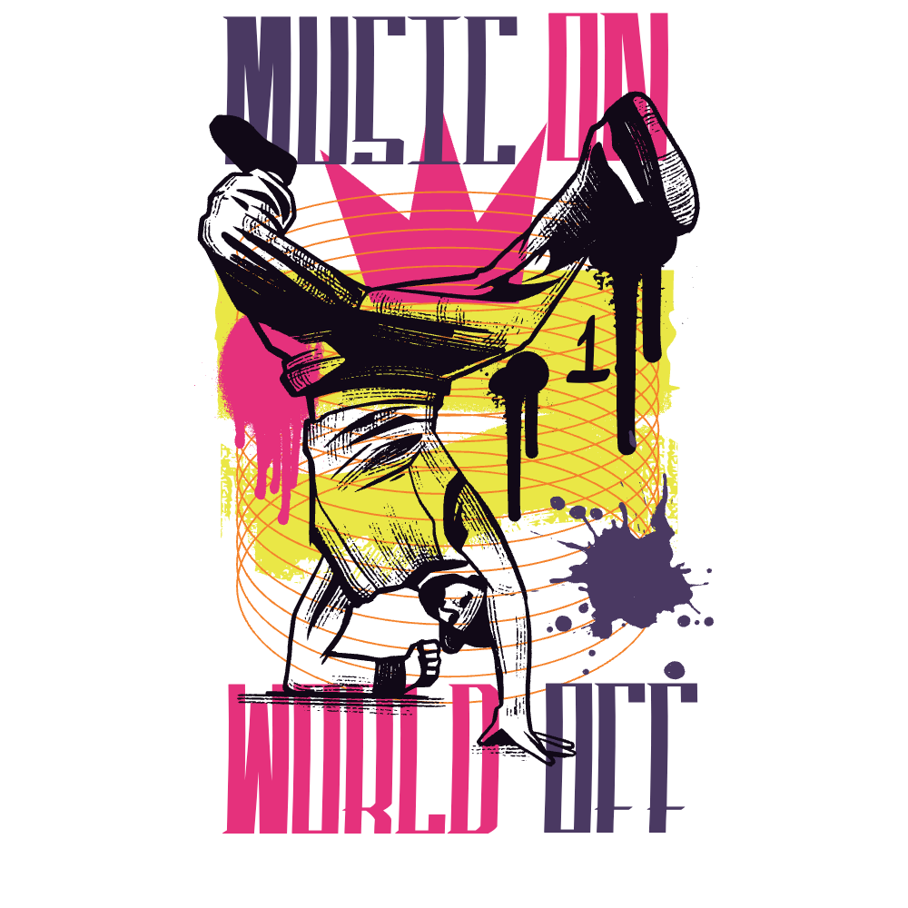 Graffiti hip hop dancer editable t-shit template | Create Merch