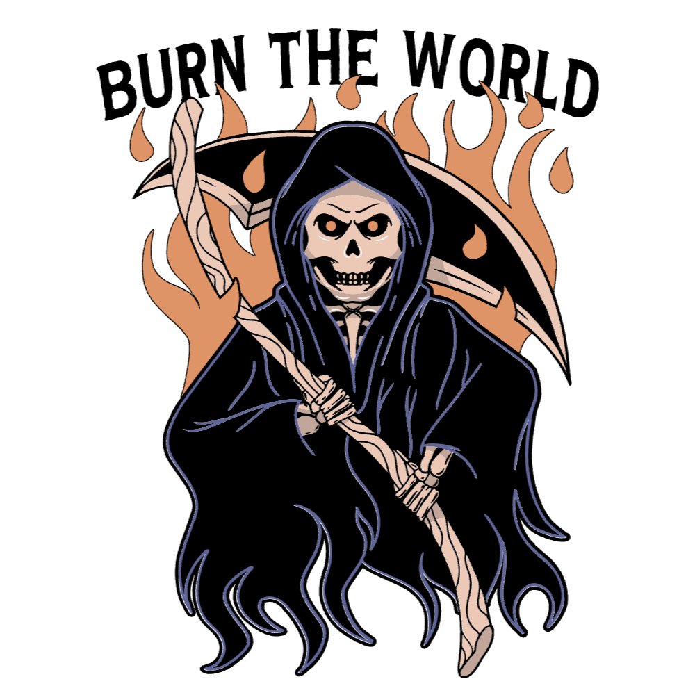 Grim Reaper flames editable t-shirt template | Create Merch