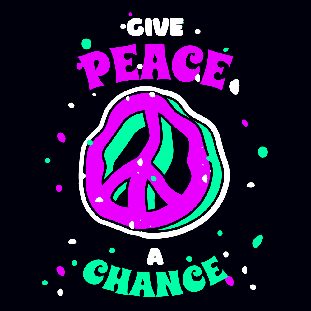 Groovy peace sign t-shirt template editable | Create Online