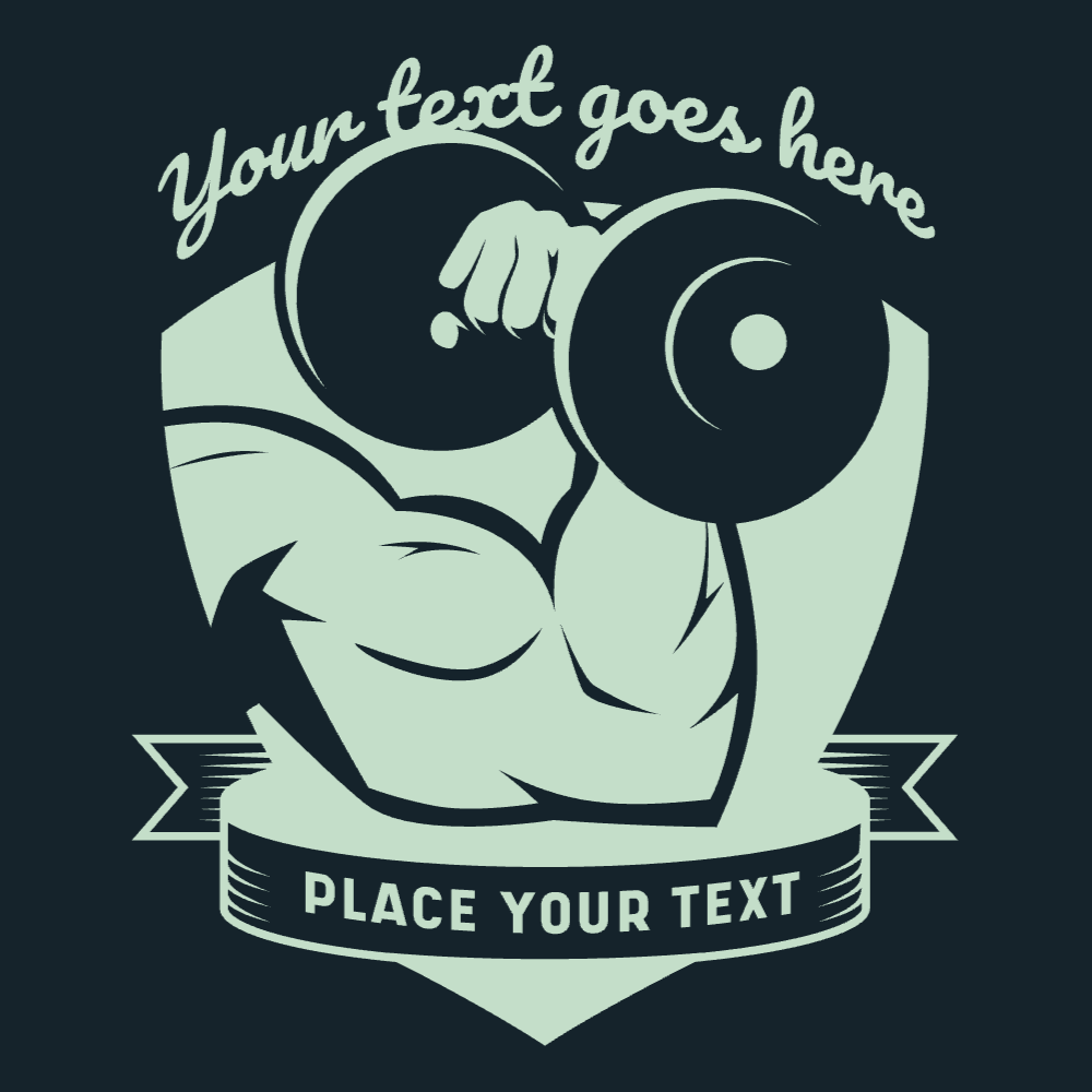 Gym muscles badge editable t-shirt template | Create Designs