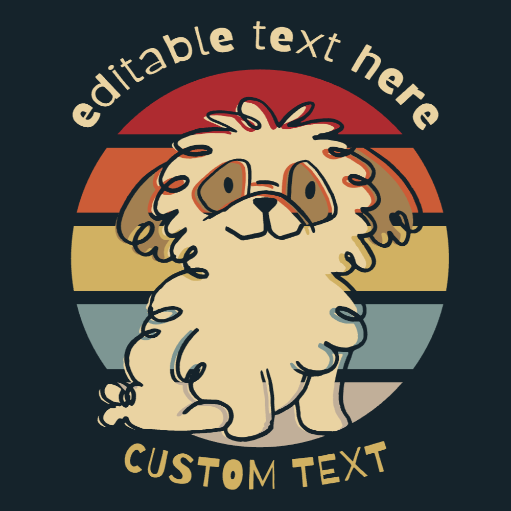 Hairy dog editable t-shirt template | Create Merch