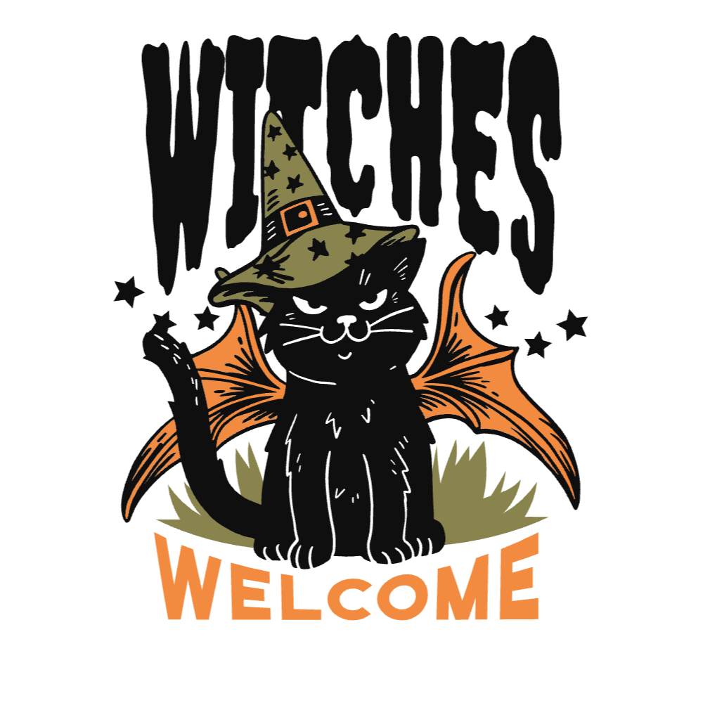 Halloween Cat Witches editable t-shirt template | Create Designs