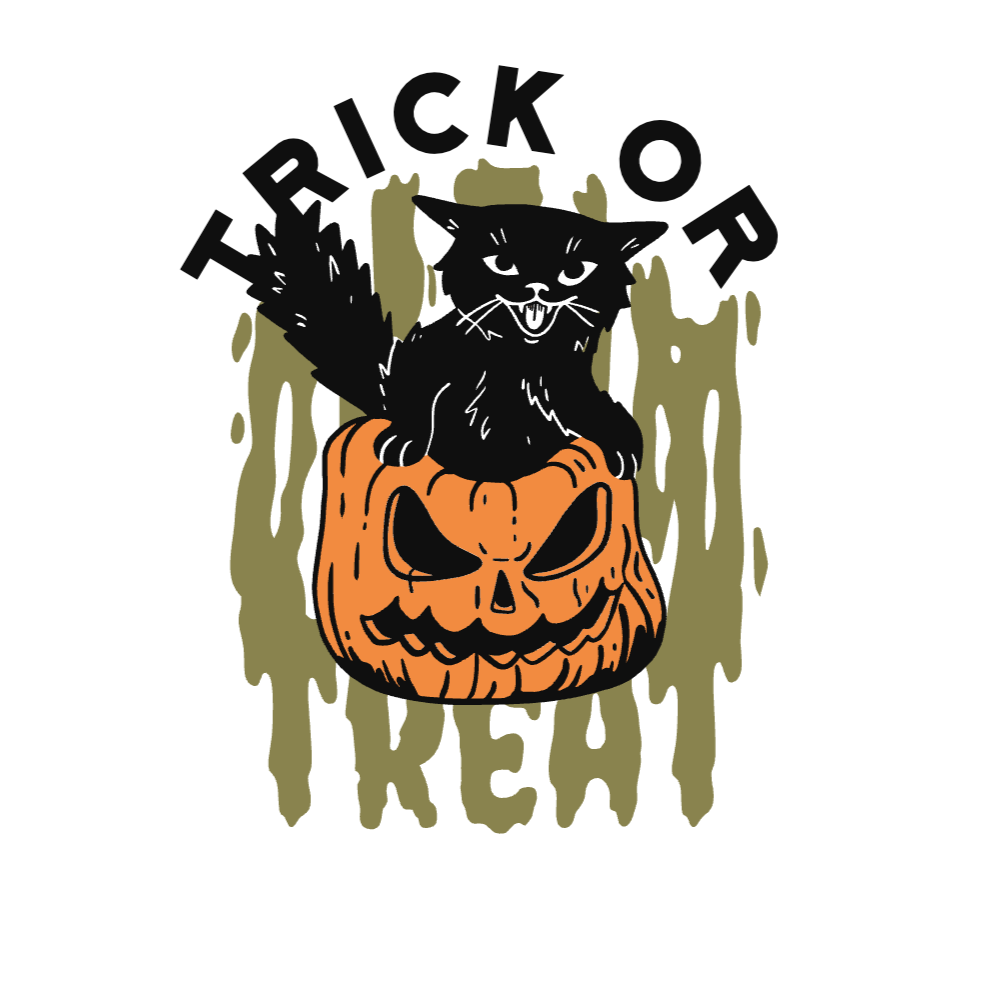 Halloween cat pumpkin editable t-shirt template | Create Merch