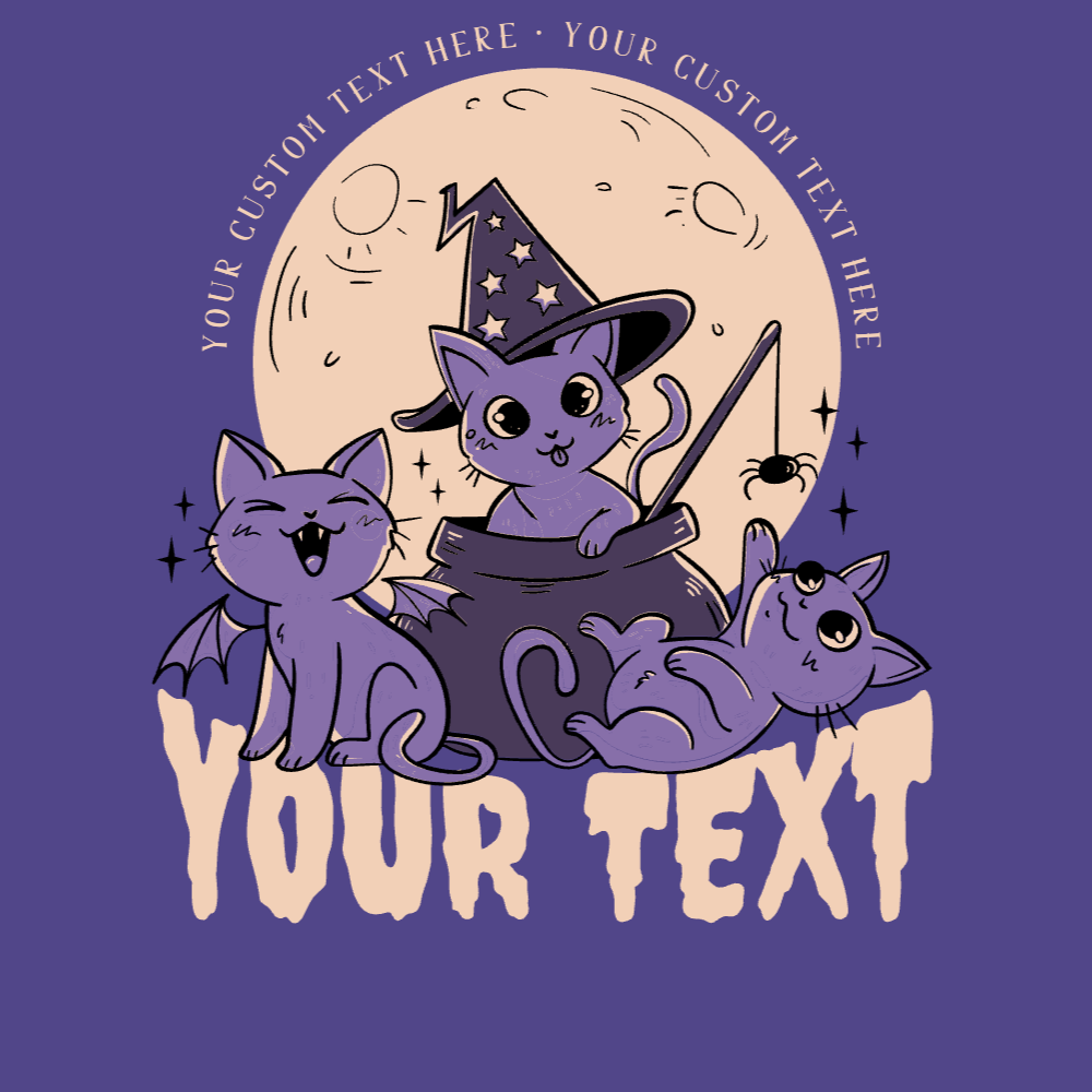 Halloween cats editable t-shirt template