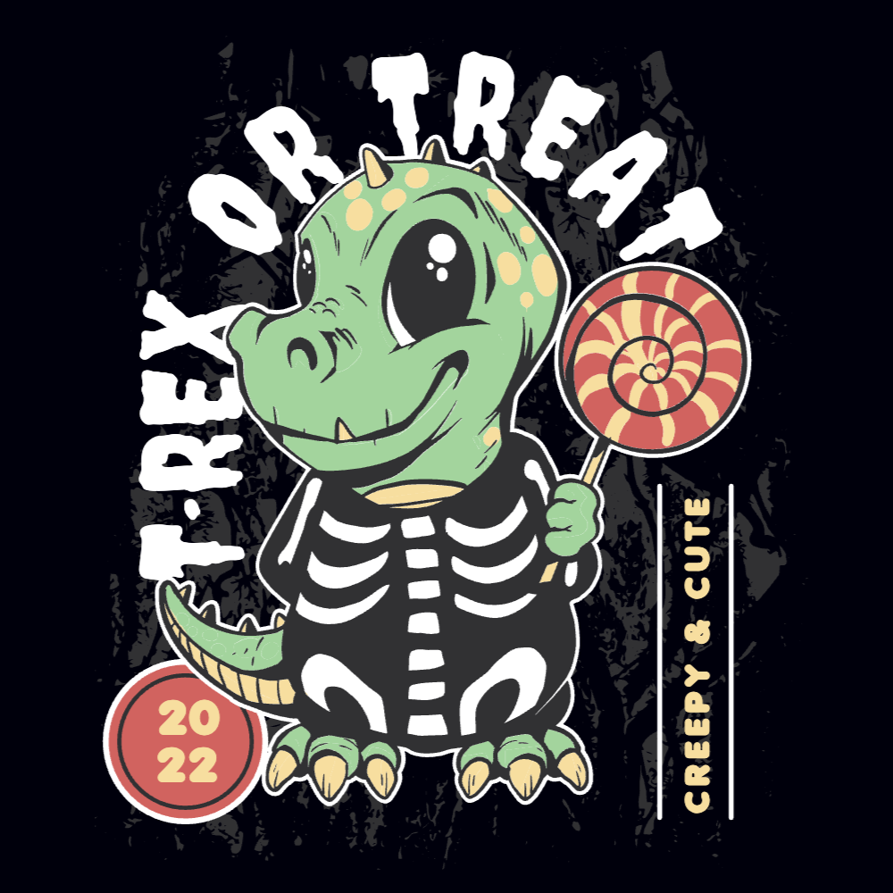Halloween dinosaur editable t-shirt template