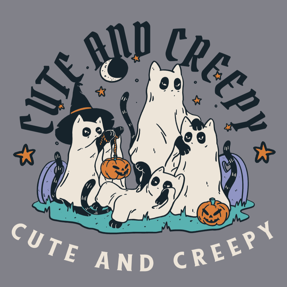 Halloween ghost cats editable t-shirt template