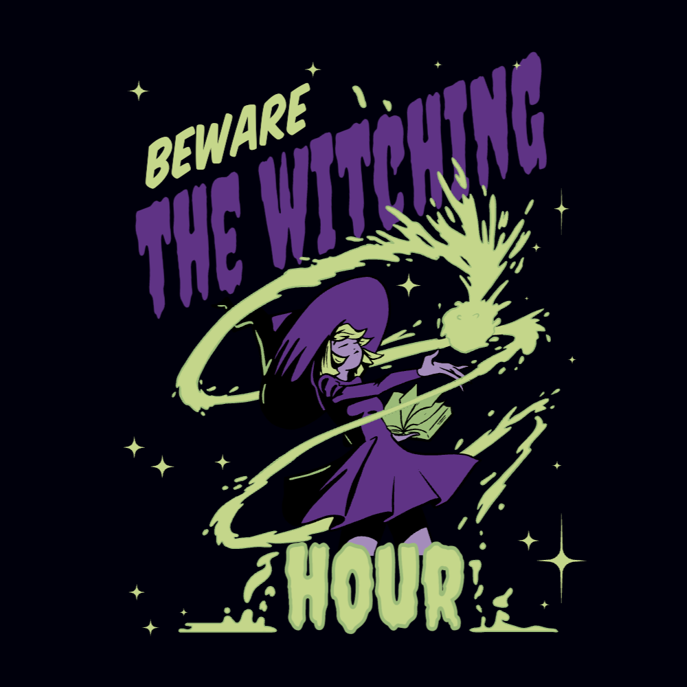Halloween witching hour editable t-shirt template | T-Shirt Maker
