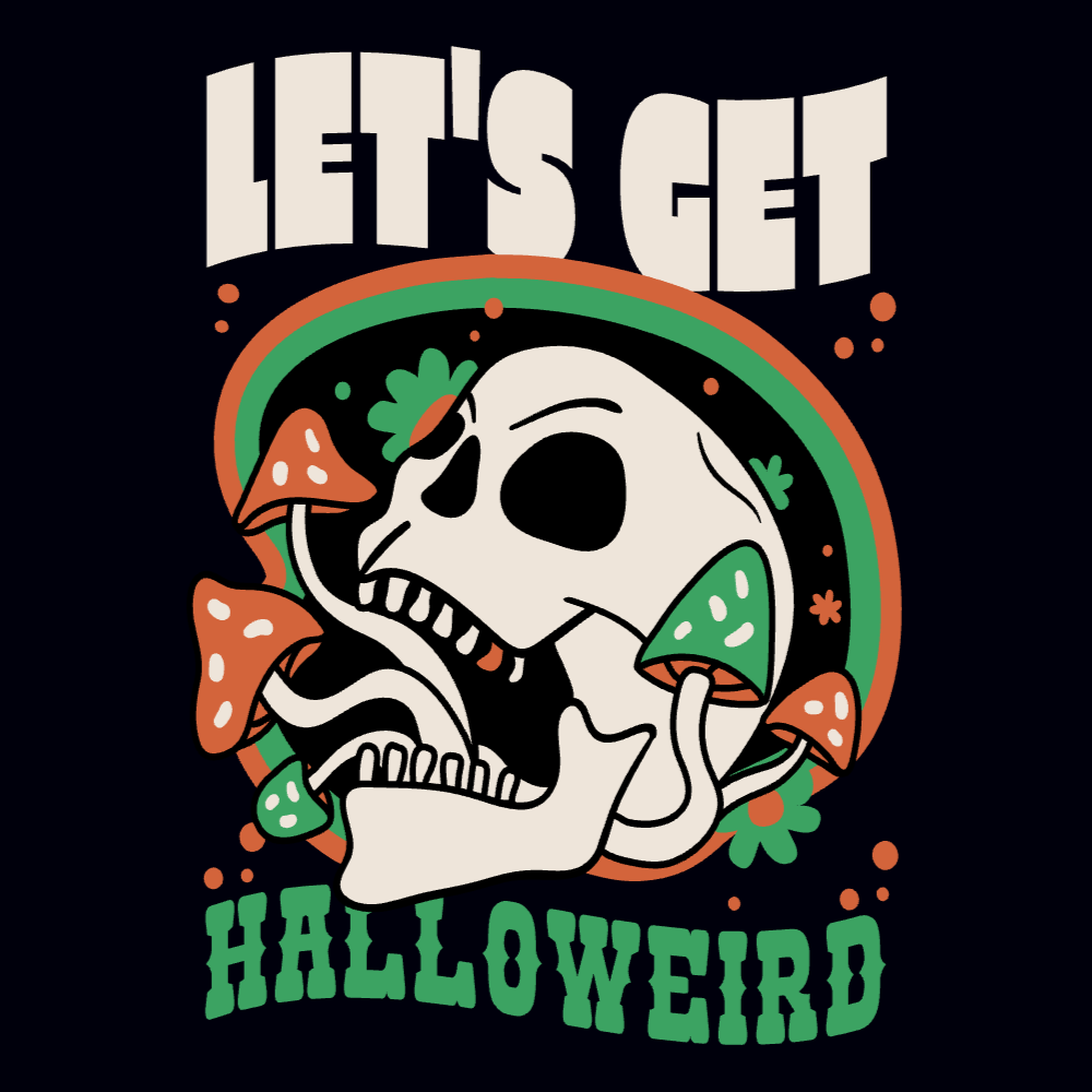 Halloweird skull editable t-shirt template