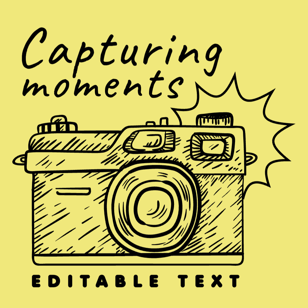 Hand drawn camera editable t-shirt template | Create Merch