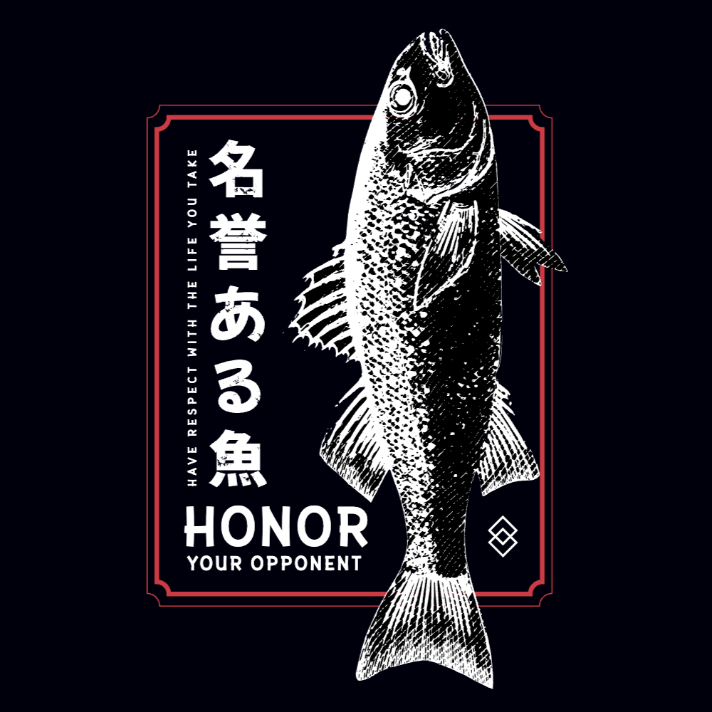 Hand drawn fish editable t-shirt design template