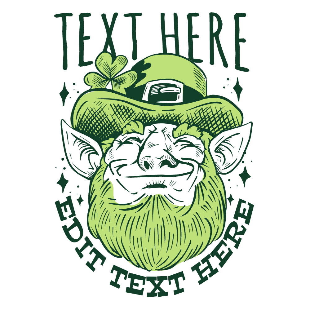 Hand drawn leprechaun editable t-shirt template | Create Merch