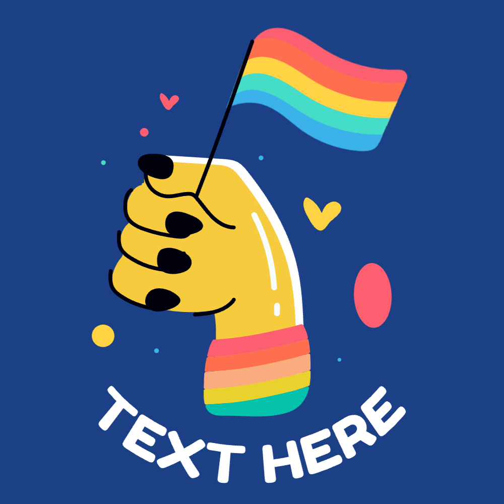 Hand holding pride flag t-shirt template editable | Create Online