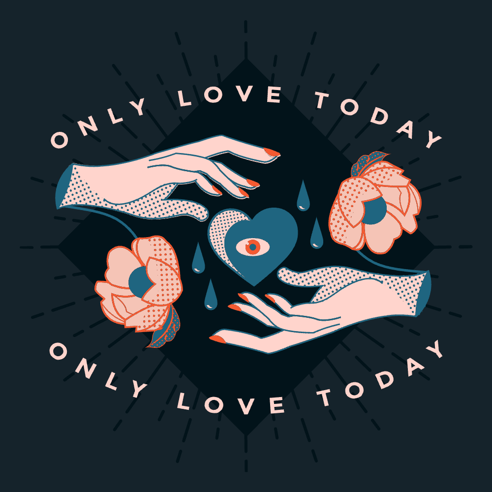 Hands and heart editable t-shirt template | Create Merch Online