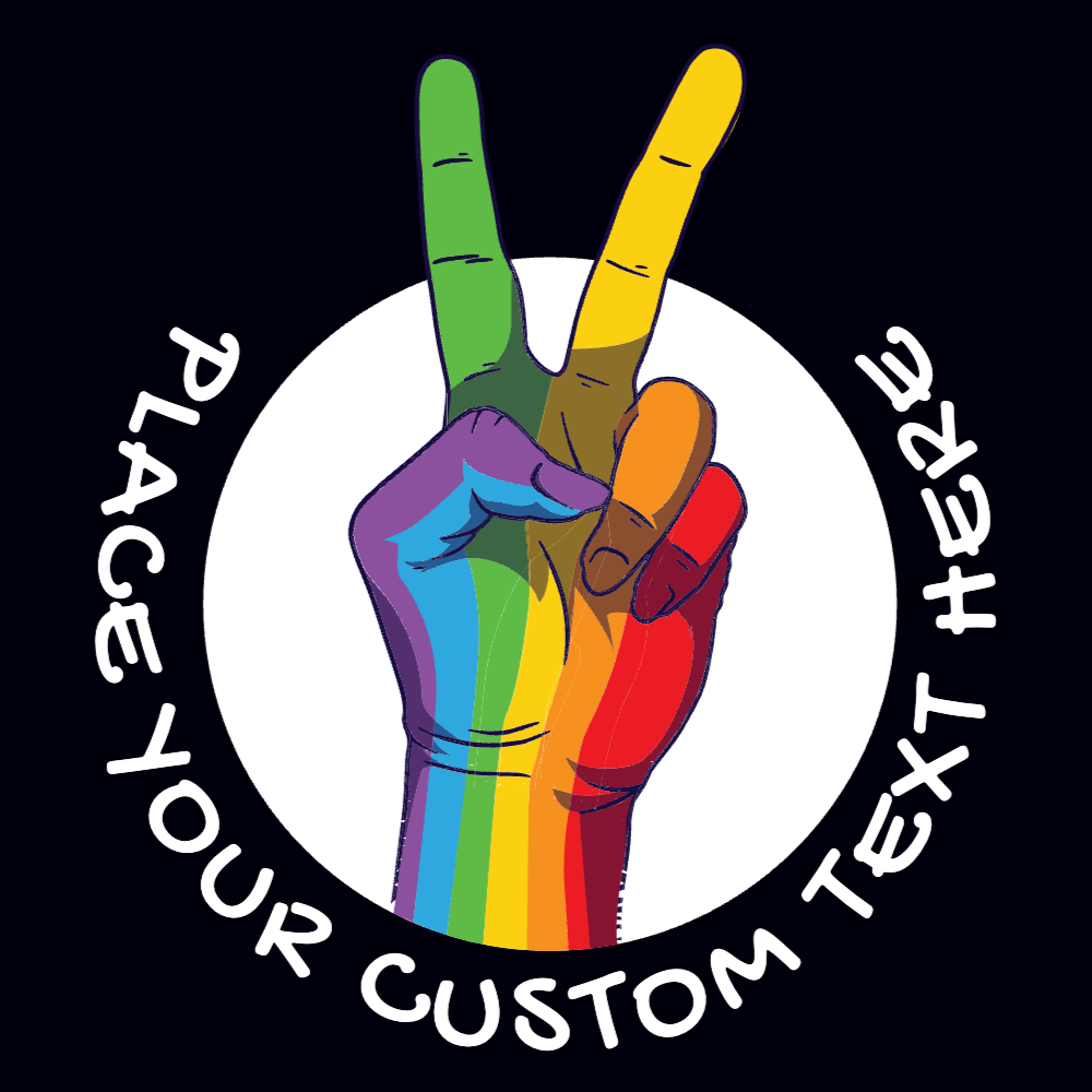 Hands peace sign pride t-shirt template editable | Create Merch Online