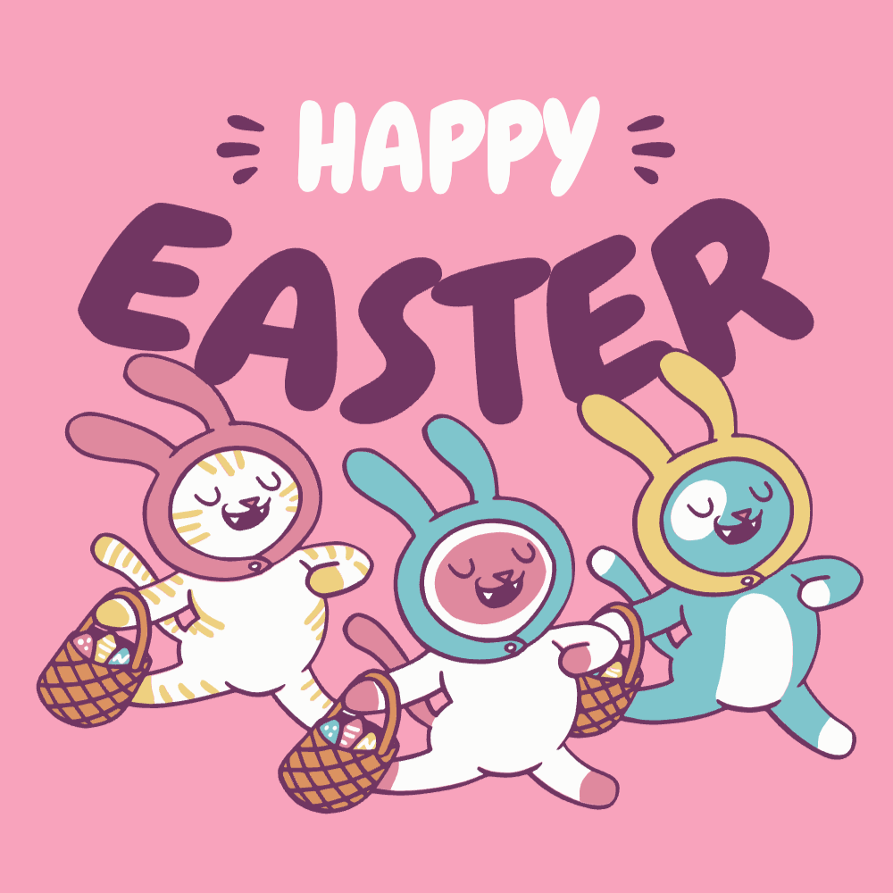 Happy easter cats t-shirt template editable | T-Shirt Maker