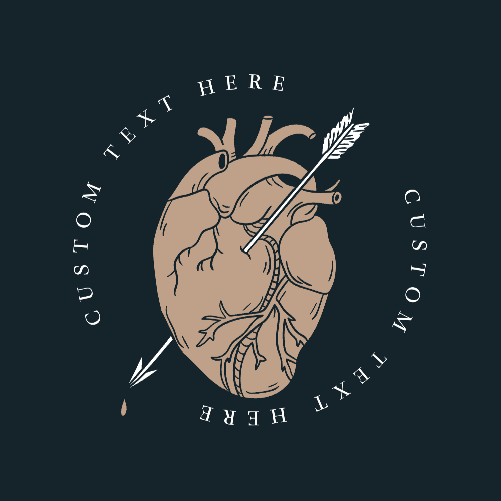 Heart and arrow editable t-shirt template | Create Designs