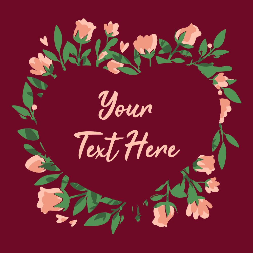 Heart and flowers editable t-shirt template | Create Designs